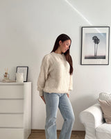 Oversized Strickpullover Beige