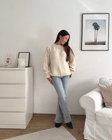 Oversized Strickpullover Beige