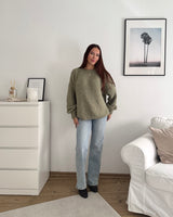 Oversized Strickpullover Olive