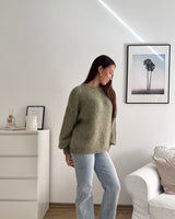 Oversized Strickpullover Olive