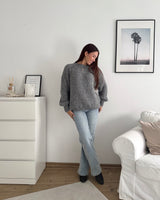 Oversized Strickpullover Dunkelgrau