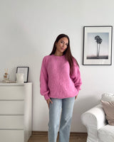 Oversized Strickpullover Pink