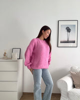 Oversized Strickpullover Pink