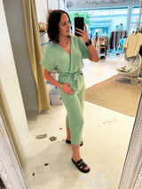 Jumpsuit mit Gürtel Mint