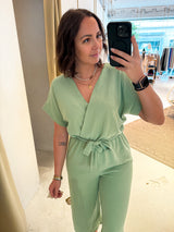 Jumpsuit mit Gürtel Mint