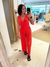 Plissee Jumpsuit Orange