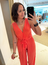 Plissee Jumpsuit Orange