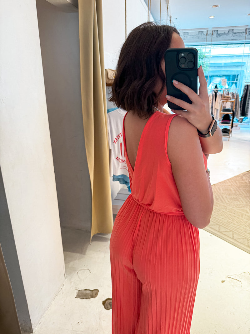 Plissee Jumpsuit Orange