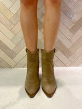 Stiefelette im Cowboy Stil Taupe