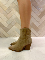 Stiefelette im Cowboy Stil Taupe