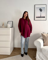 Long Bluse Weinrot