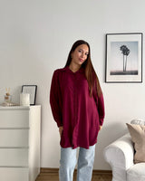 Long Bluse Weinrot