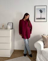 Long Bluse Weinrot