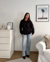 Sweater mit Patch Schwarz