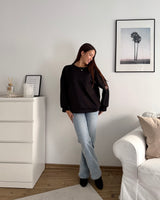 Sweater mit Patch Schwarz