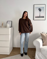 Sweater mit Patch Braun
