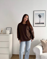 Sweater mit Patch Braun