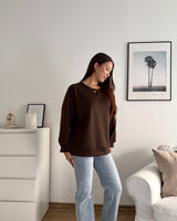 Sweater mit Patch Braun