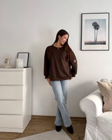 Sweater mit Patch Braun