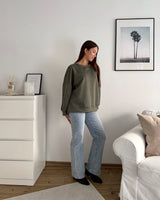 Sweater mit Patch Olive