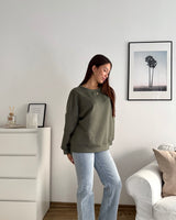Sweater mit Patch Olive