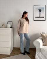 Sweater mit Patch Beige