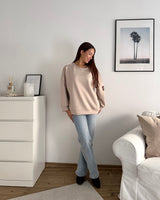 Sweater mit Patch Beige