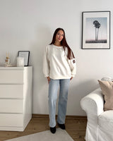 Sweater mit Patch Weiß