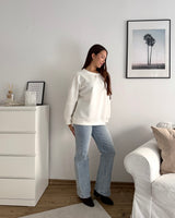 Sweater mit Patch Weiß