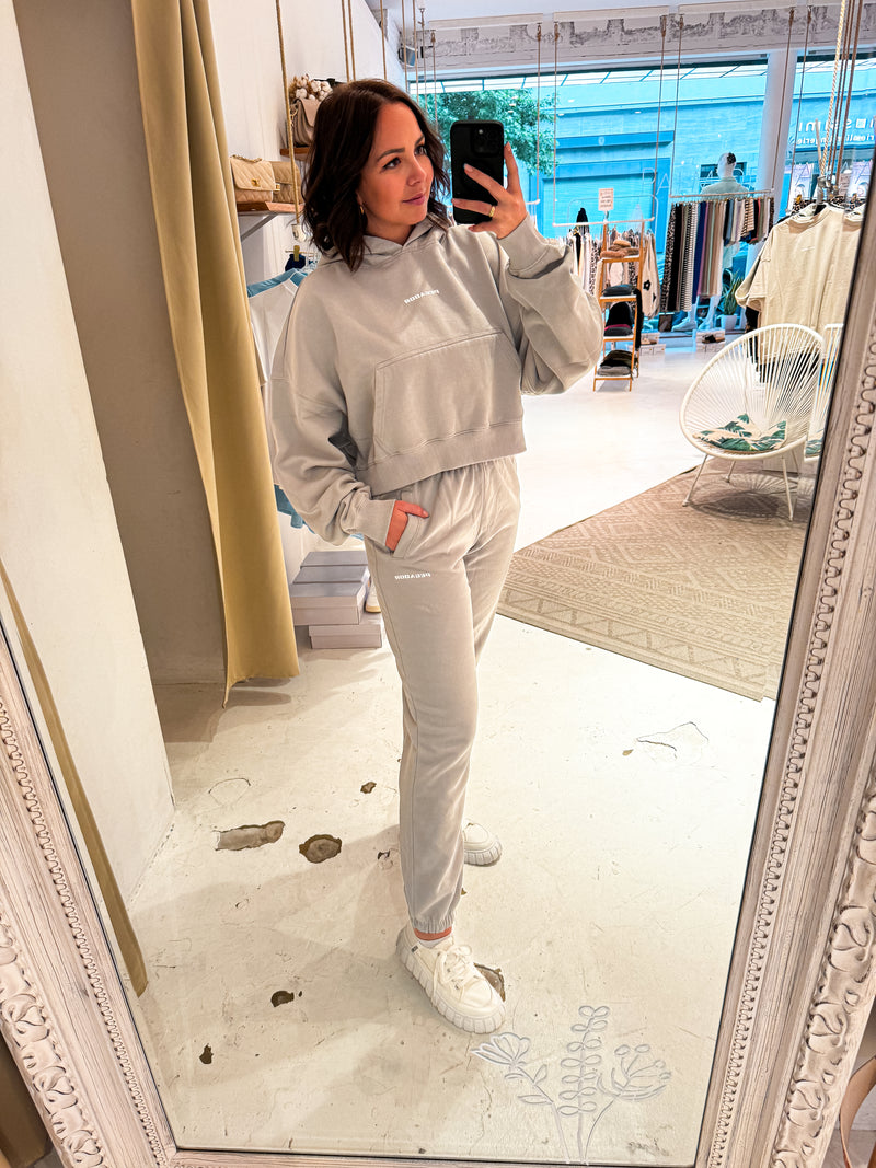 Salita Oversized Cropped Hoodie Washed Sky Grey White Gum