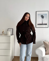 Strick Trenchcoat Braun
