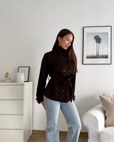 Strick Trenchcoat Braun