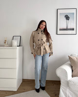 Strick Trenchcoat Taupe