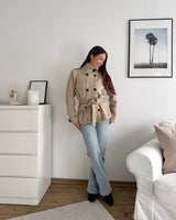 Strick Trenchcoat Taupe