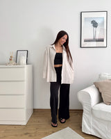 Leinenhemd Beige