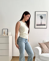 Feines Rib Top Beige
