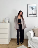Leinenhemd Taupe