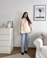 Oversized Zipper Beige