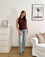 Feines Rib Top Braun