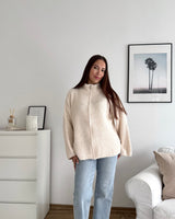 Oversized Zipper Beige