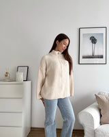 Oversized Zipper Beige