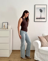 Feines Rib Top Braun