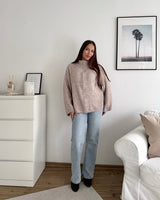 Oversized Zipper Taupe