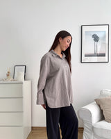 Leinenhemd Taupe