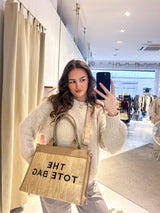 Tote Bag aus Bast Taupe