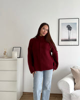 Oversized Zipper Weinrot