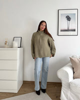 Oversized Zipper Olive