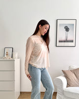 Longsleeve Mesh Dots Rosa/Gelb