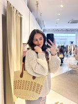 Strand Bag aus Bast Beige