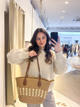 Strand Bag aus Bast Camel